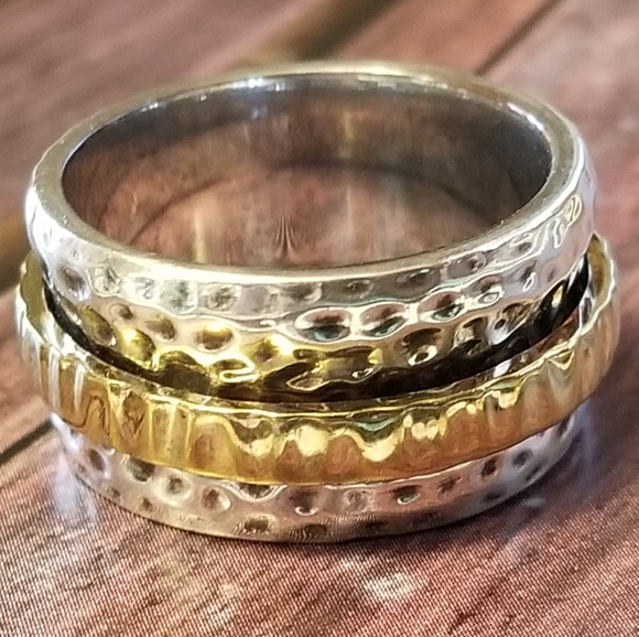 Silpada Sterling Silver & 14k Gold Spinner Ring - Picture 3 of 14